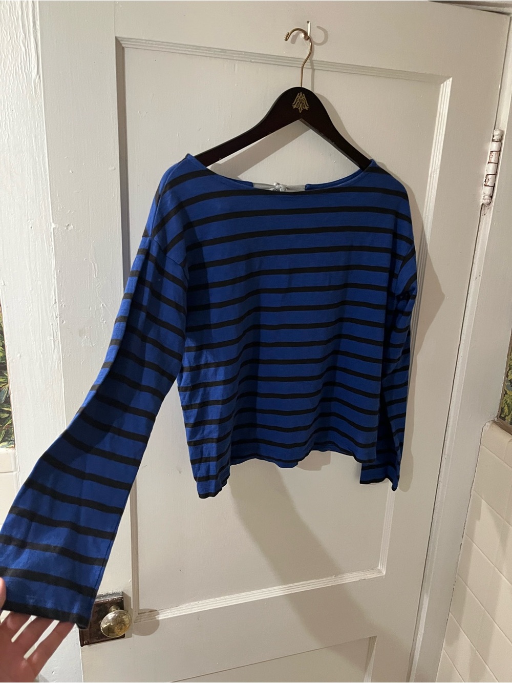 NEW Levi’s Blue & Black Striped Long Sleeve Top Size Small